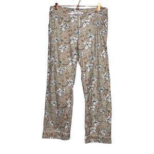 Duluth Trading Small S X 31 Gray White Floral Free Swingin' Flannel Pajama Pants